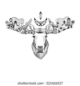 Detailed MOOSE in ethnic (boho) style