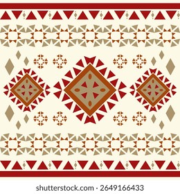 Motivo detalhado Chevron Tradição Artesanato Padrão Sem Costura Borda Bordo Needlecraft com Ouro Vermelho no Fundo de Creme Claro. Étnica lenço listrado delicado Homespun para impressões pano de fundo seda renda