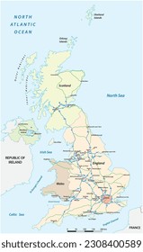 detailed motorway vector map of United Kingdom