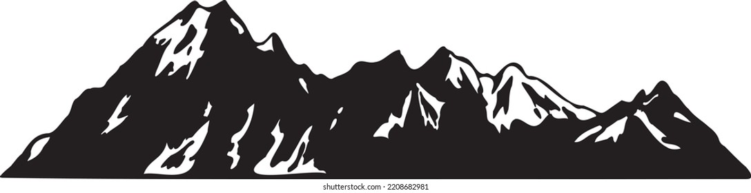 Detailed mountain vector isolated on a white background.	
