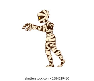 Detailed Mummy with Walking Gesture Illustration