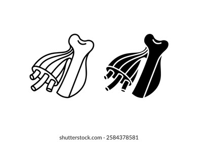 Detailed muscle and bone anatomy icon Vector