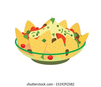 Detailed Nachos the Mexican Food Illustration