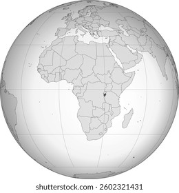 Detailed national location map of BURUNDI within the great continent of Africa