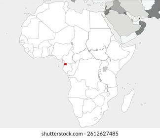 Detailed national location map of EQUATORIAL GUINEA within the great continent of Africa