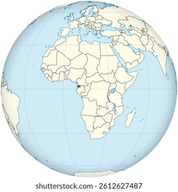 Detailed national location map of EQUATORIAL GUINEA within the great continent of Africa