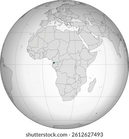 Detailed national location map of EQUATORIAL GUINEA within the great continent of Africa