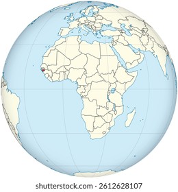Detailed national location map of GUINEA-BISSAU within the great continent of Africa