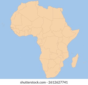 Detailed national location map of MAURITIUS within the great continent of Africa