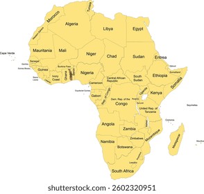 Detailed national location map of TOGO within the great continent of Africa