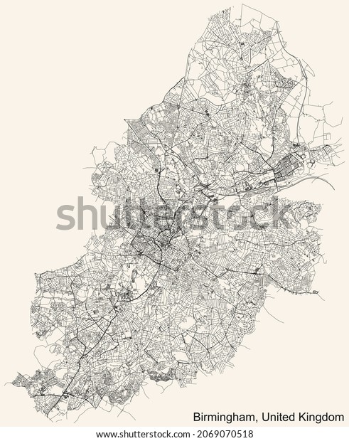 Detailed Navigation Urban Street Roads Map Stock Vector (Royalty Free ...