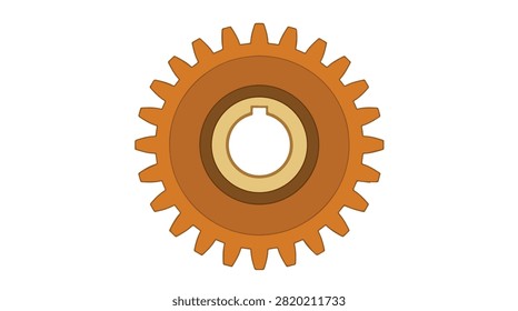 detailed orange gear with mechanical cogs showing industrial machinery and engineering mechanisms for technology and machinery visuals