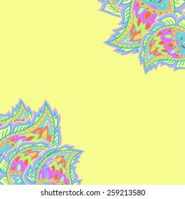 Detailed ornament background for bright design, vector. Colorful vector background for greeting cards. Vintage colorful banner. Retro vintage patterns, bright design for greeting card. Vintage texture