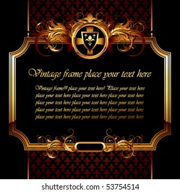 detailed ornamental golden frame