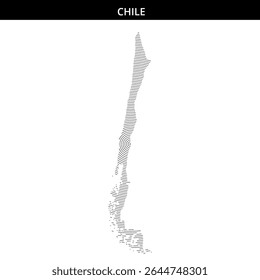 Detailed outline of Chile showcasing its distinct shape and location
