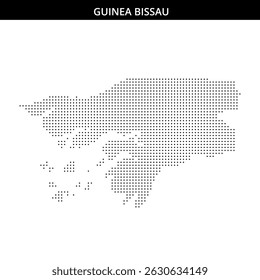 Detailed outline of Guinea Bissau in black dots