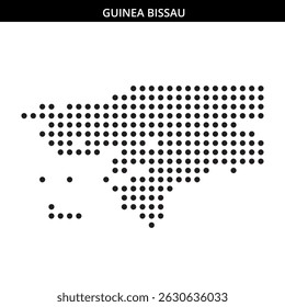 Detailed outline of Guinea Bissau in black dots