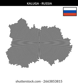 Detailed outline map of Kaluga featuring concentric circles