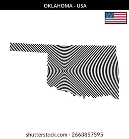 Esquema detallado de Oklahoma con patrones circulares