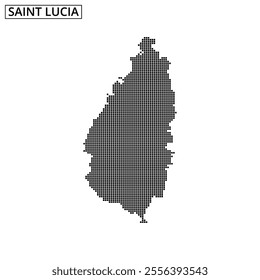 Detailed outline of Saint Lucia highlighting its unique shape and geographical context in the Caribbean region.