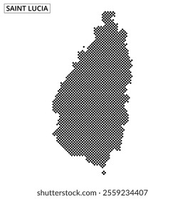 Detailed outline of Saint Lucia highlighting its unique shape and geographical context in the Caribbean region.