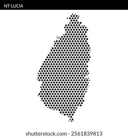 Detailed outline of Saint Lucia highlighting its unique shape and geographical context in the Caribbean region.