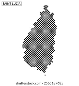 Detailed outline of Saint Lucia highlighting its unique shape and geographical context in the Caribbean region.