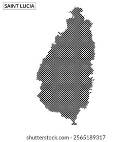 Detailed outline of Saint Lucia highlighting its unique shape and geographical context in the Caribbean region.