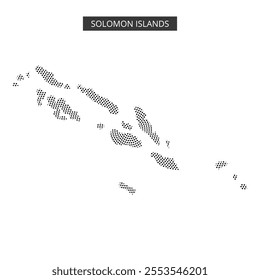 Detailed outline of the Solomon Islands showcasing its geographical features and locations across the Pacific Ocean.