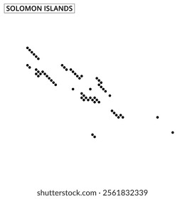 Detailed outline of the Solomon Islands showcasing its geographical features and locations across the Pacific Ocean.