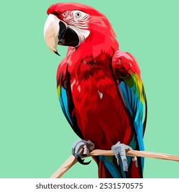 Detailed Parrot Bird Illustration in vector art style