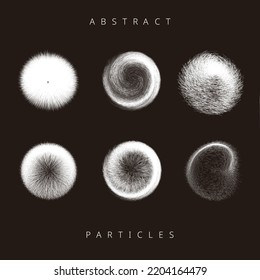 detailed particles with needles, rotate, transformed effects