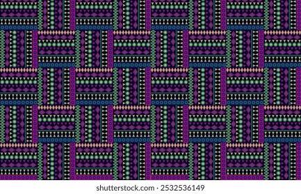 a detailed pattern create from colorful geometric designs , design for fabric or various pattern printing works.