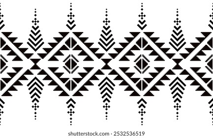 a detailed pattern create from pixels designs with black color on transparent background , design for fabric or various pattern printing works.