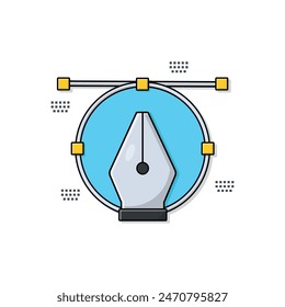 Detailed Pen Tool Icon Vector Illustration. Graphics Design Concept Illustration