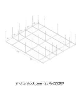 detailed perspective sketch of the ceiling