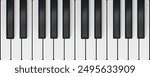 Detailed piano keyboard with black and white keys, ideal for music enthusiasts and players