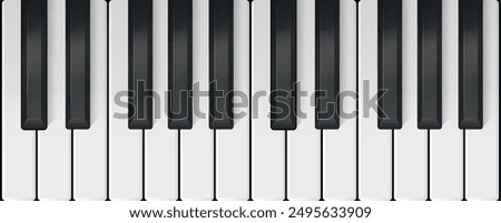 Detailed piano keyboard with black and white keys, ideal for music enthusiasts and players