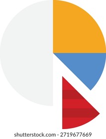 Un gráfico circular detallado que destaca un segmento rojo, adecuado para presentaciones comerciales y financieras.