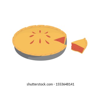 
Detailed Pie with the Slice Illustration