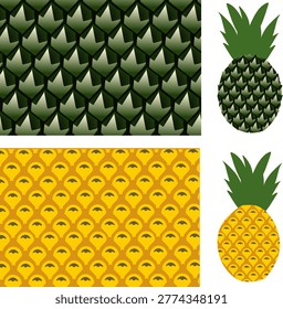 Detailed Pineapple Peel Pattern Natural Exotic Fruit Surface. Detailed and vibrant background of fresh pineapple peel, perfect for food, nature, and organic themes.