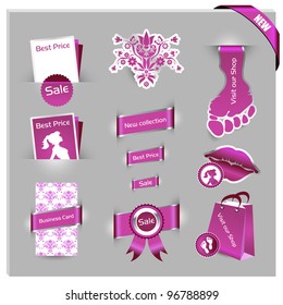 detailed pink label set for women shop and web shop