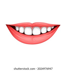 Vector de labios rosados detallado aislado en fondo blanco