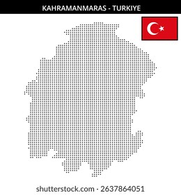 A detailed pixelated map showing Kahramanmaras
