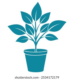 Detailed plant silhouette with roots, perfect for botanical illustrations, eco-friendly design projects, and nature-inspired logos. Ideal for creating organic, nature-based visuals for digital use.