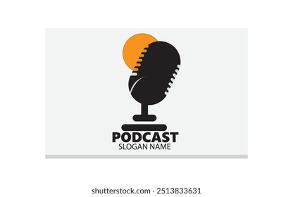 Detailed podcast logo template Free Vector shutter stock