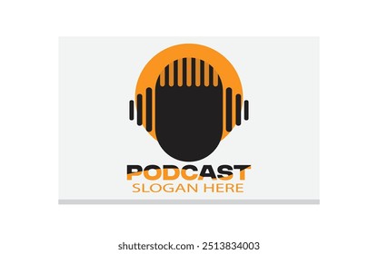 Detailed podcast logo template Free Vector shutter stock