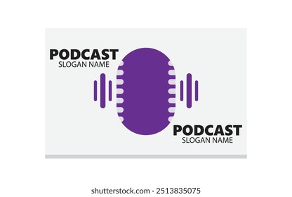 Detailed podcast logo template Free Vector shutter stock