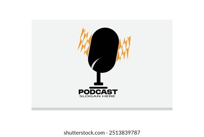 Detailed podcast logo template Free Vector shutter stock