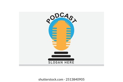 Detailed podcast logo template Free Vector shutter stock